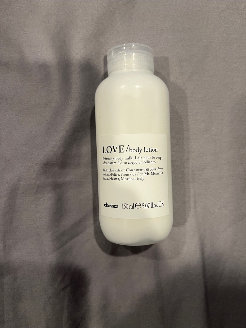 Davines LOVE Body Lotion - White Bottle with Black Text